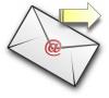 Representação do e-mail: envelope com arroba e seta 